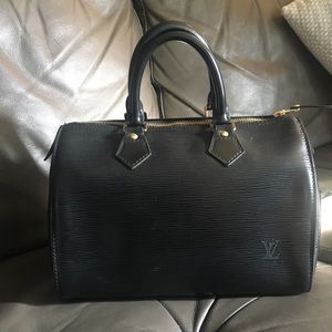 Louis Vuitton Speedy 25 Epi black leather